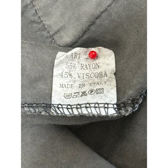 JS Millenium Top Grey Button-Up Long Sleeve Blouse Italy Women One Size Fit All - Picture 7 of 7